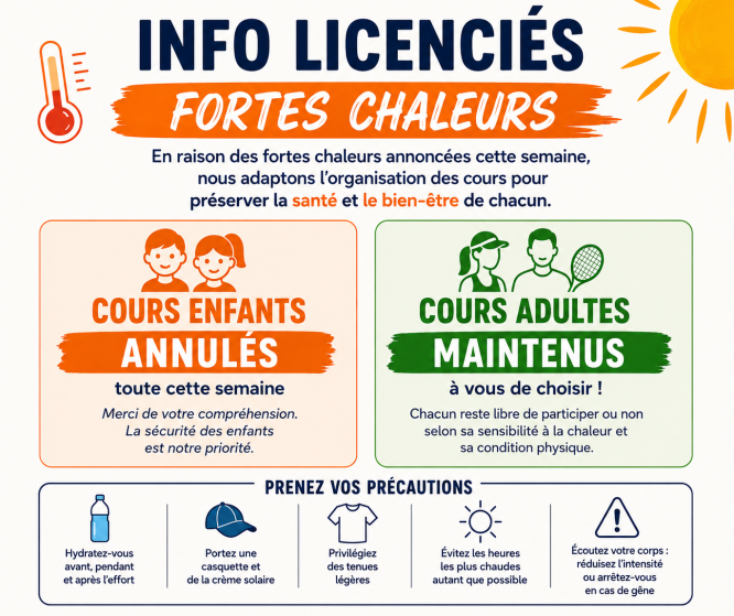 Cours enfants annulés cette semaine